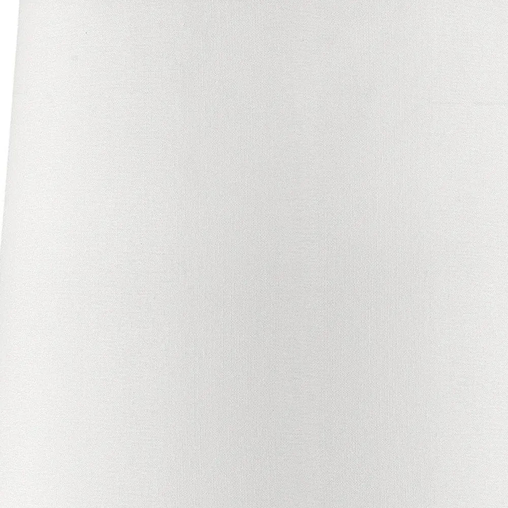 17" White Metal Bedside Table Lamp With Off-White Shade HomeRoots