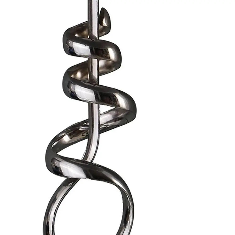 22" Nickel Bedside Table Lamp With Off White Drum Shade HomeRoots