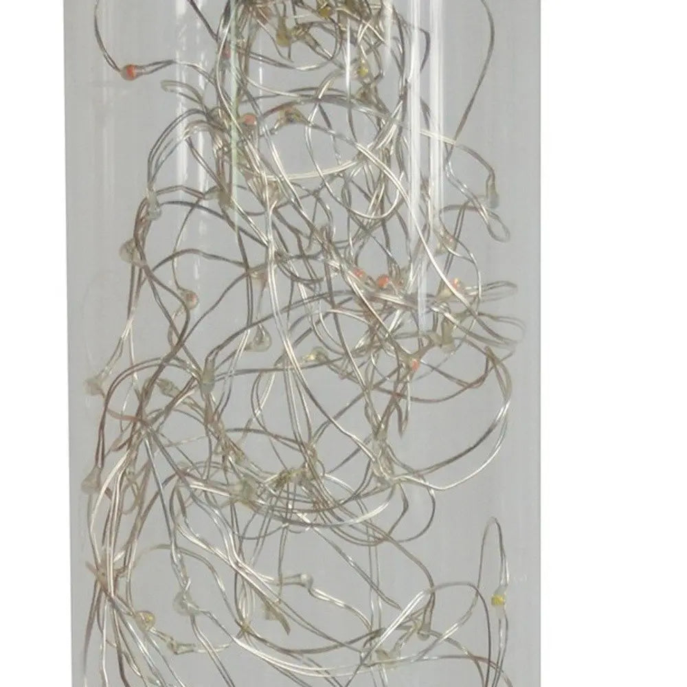 13" Silver Metal Column LED Rope Table Lamp With Clear HomeRoots