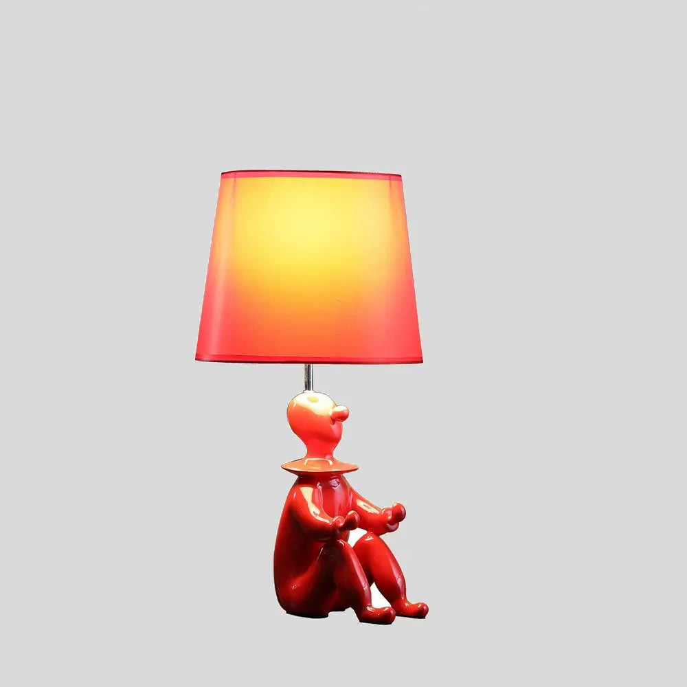21" Red Bedside Table Lamp With Red Empire Shade HomeRoots