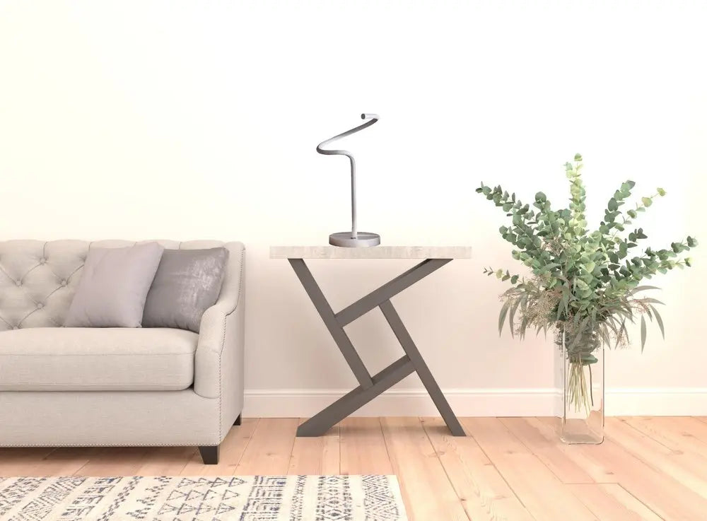 18" White Curvy Spiral LED Table Lamp HomeRoots