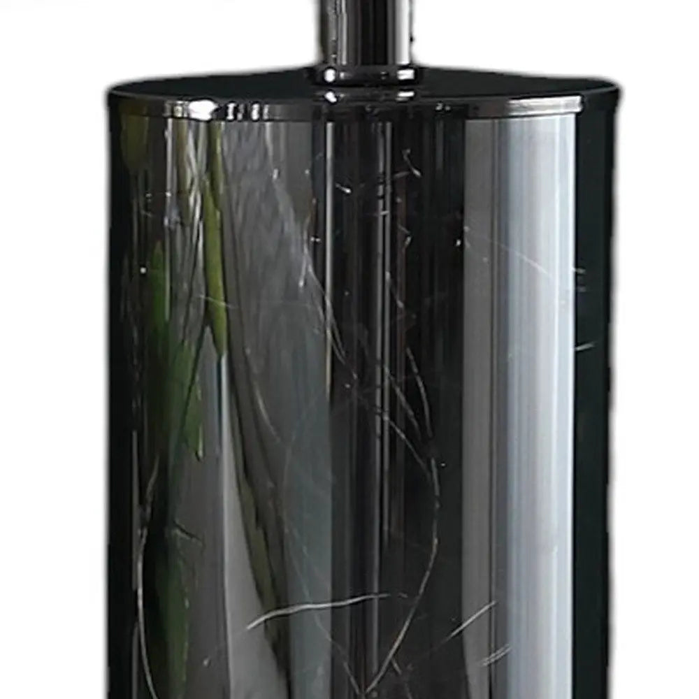 21" Glass LED Cylinder Table Lamp with Nightlight and White Drum Shade HomeRoots