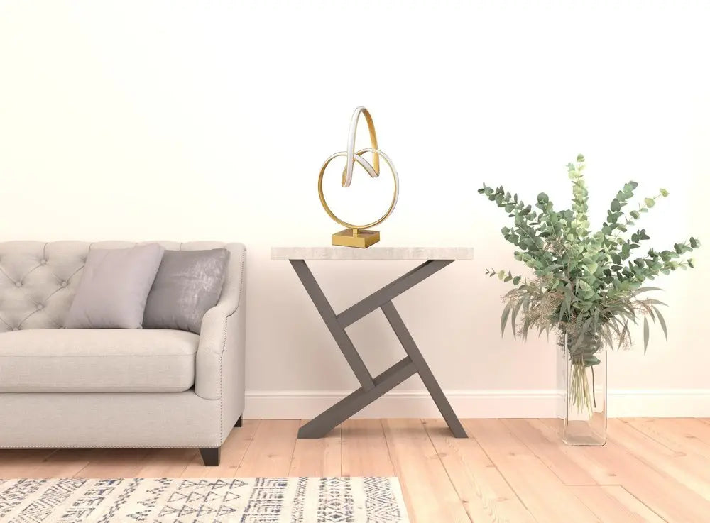 19" Gold Metal Abstract Geo LED Table Lamp HomeRoots