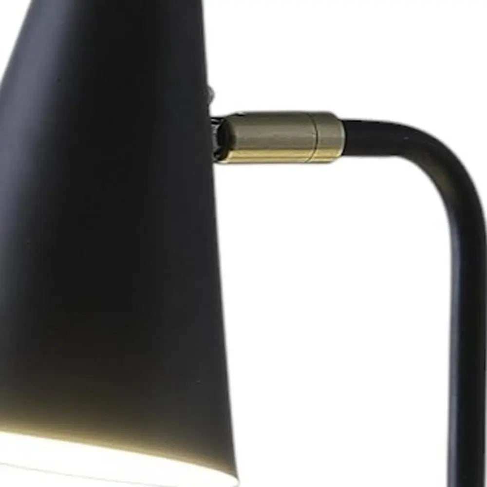 20" Black Desk Table Lamp With Black Cone Shade HomeRoots