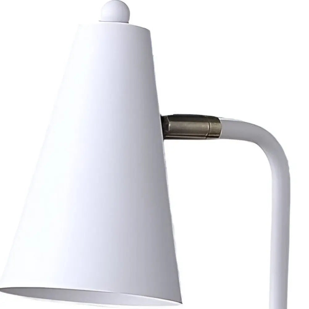 20" Compact White Student Metal Desk Lamp HomeRoots