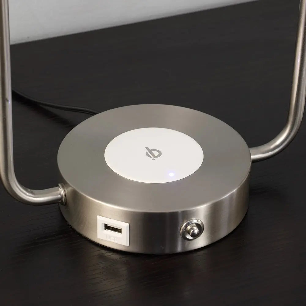 19" Silver Clip Globe USB Table Lamp HomeRoots