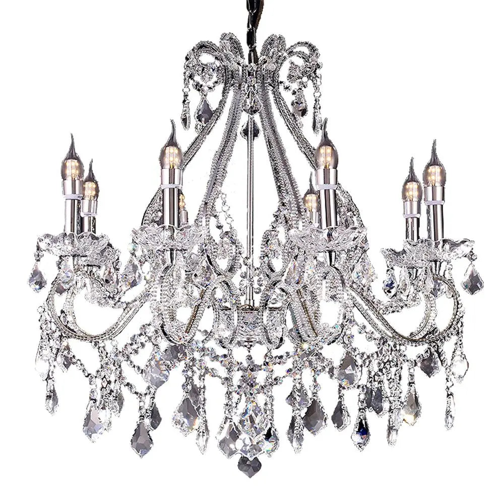 Candle Style Empire Eight Light Transparent Glass Led Ceiling Light HomeRoots