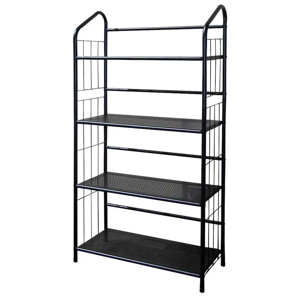 49" Black Metal Four Tier Bookcase HomeRoots