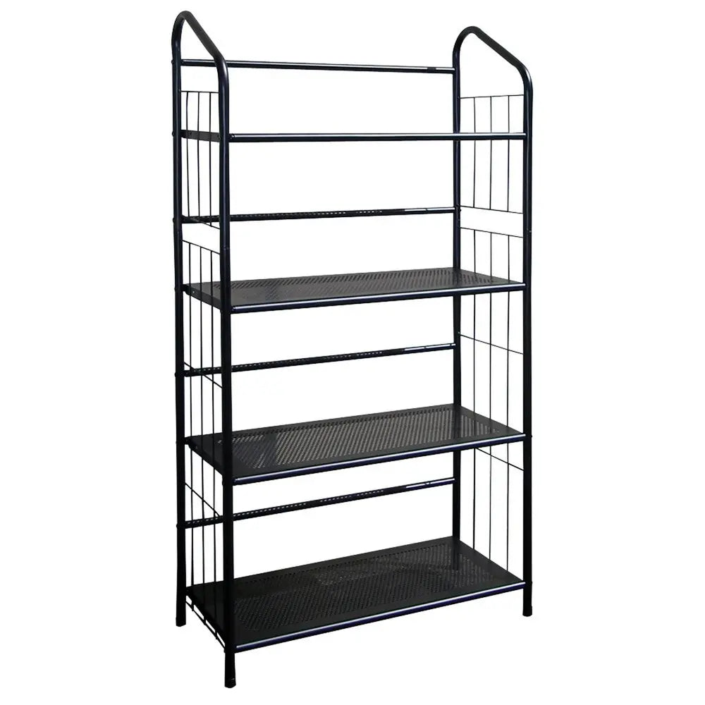 49" Black Metal Four Tier Bookcase HomeRoots