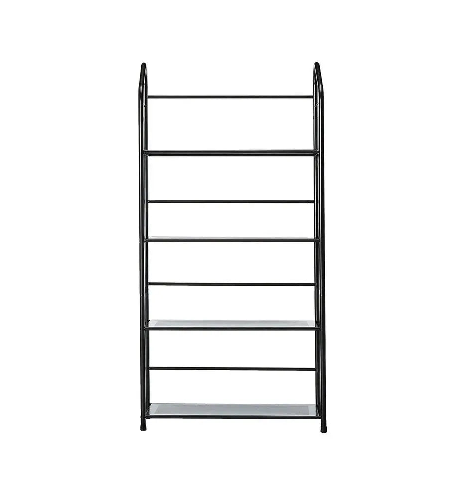 49" Black Metal Four Tier Bookcase HomeRoots