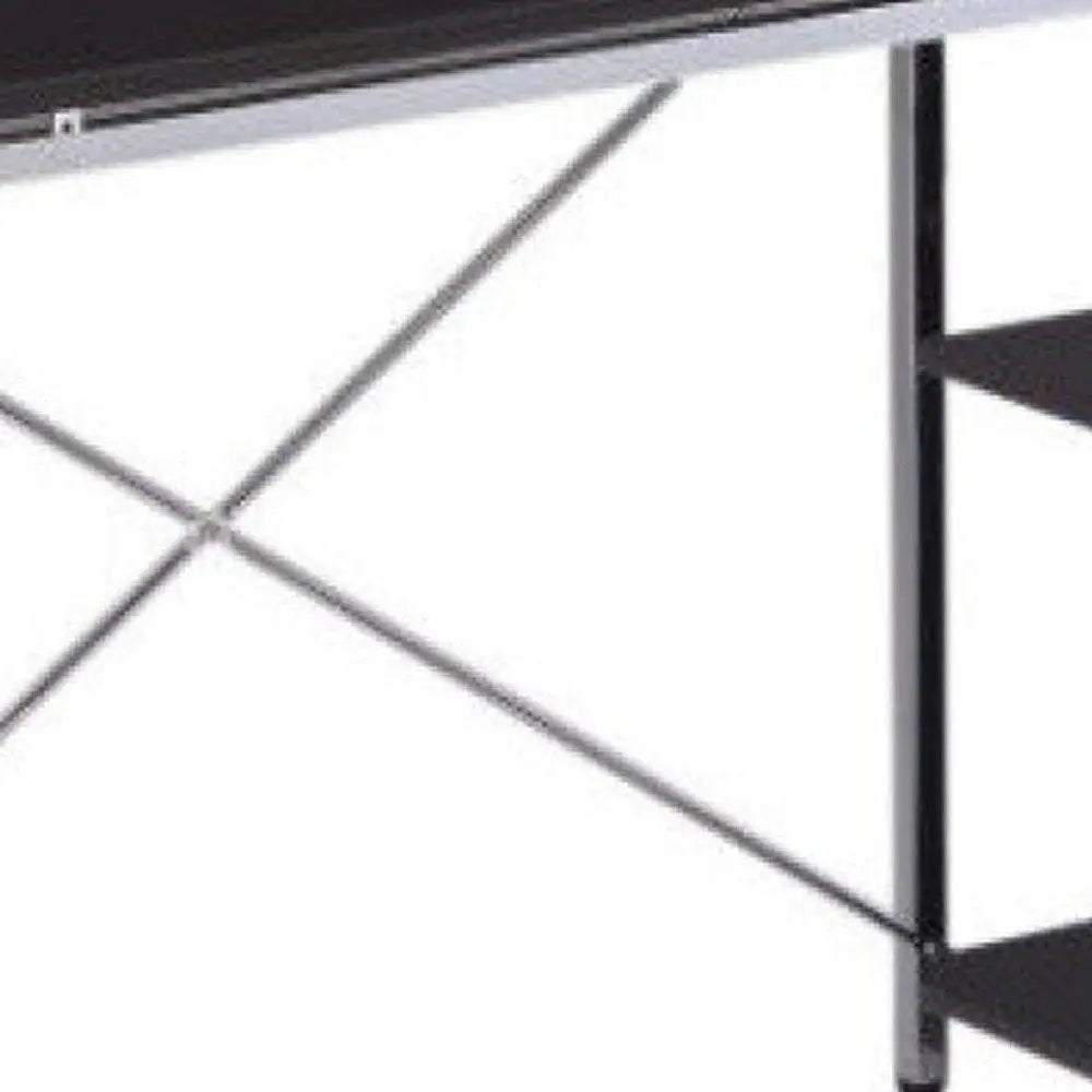 47" Black and Silver Computer Desk - NOBLE HOME INTERIORS