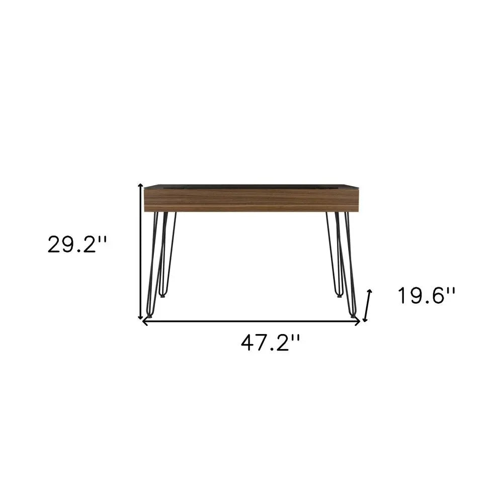47" Brown and Black Computer Desk - NOBLE HOME INTERIORS