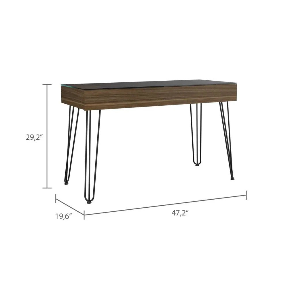 47" Brown and Black Computer Desk - NOBLE HOME INTERIORS