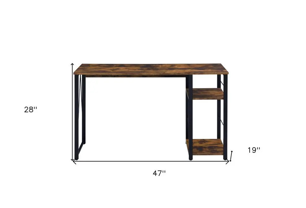 47" Brown and Black Writing Desk - NOBLE HOME INTERIORS