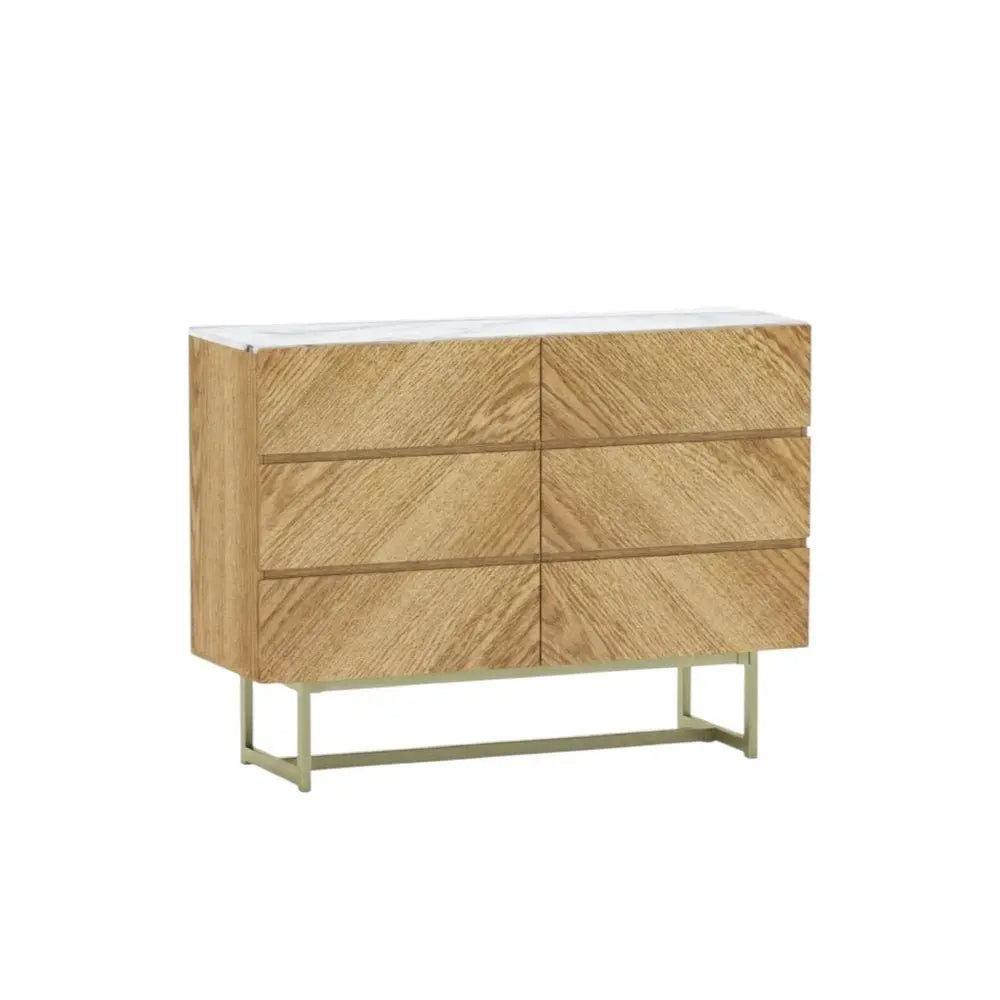 47" Brown Solid and Manufactured Wood Six Drawer Dresser - NOBLE HOME INTERIORS