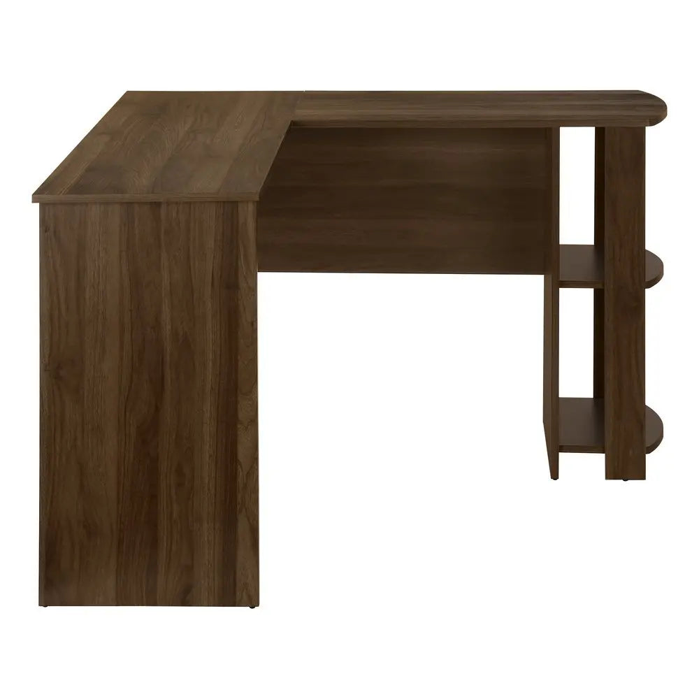 47" Brown Wood Corner Computer Desk - NOBLE HOME INTERIORS