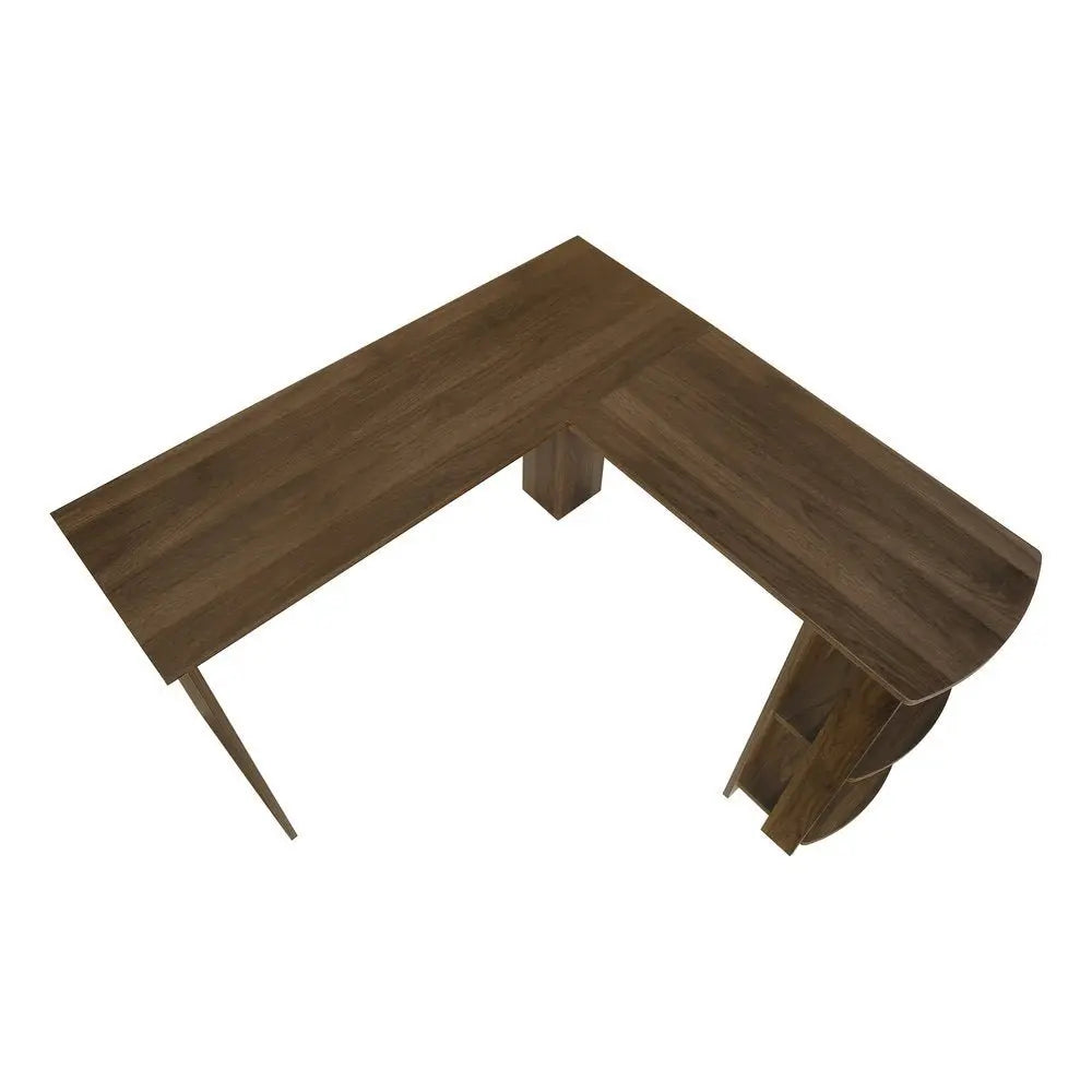 47" Brown Wood Corner Computer Desk - NOBLE HOME INTERIORS