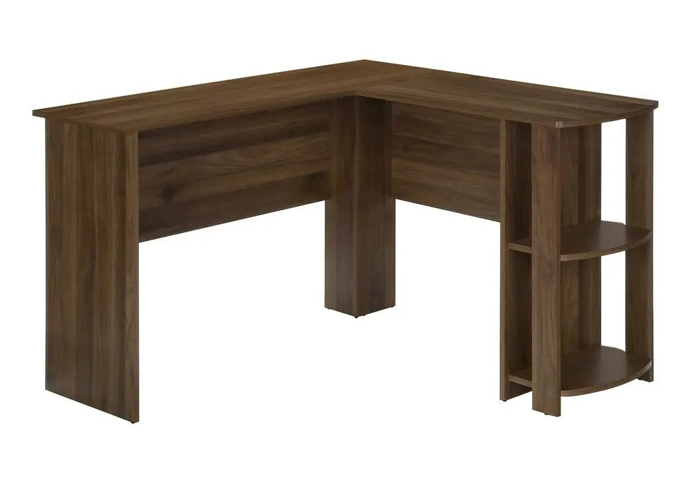 47" Brown Wood Corner Computer Desk - NOBLE HOME INTERIORS