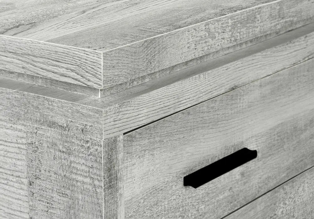 47" Gray L Shape Computer Desk With Three Drawers - NOBLE HOME INTERIORS