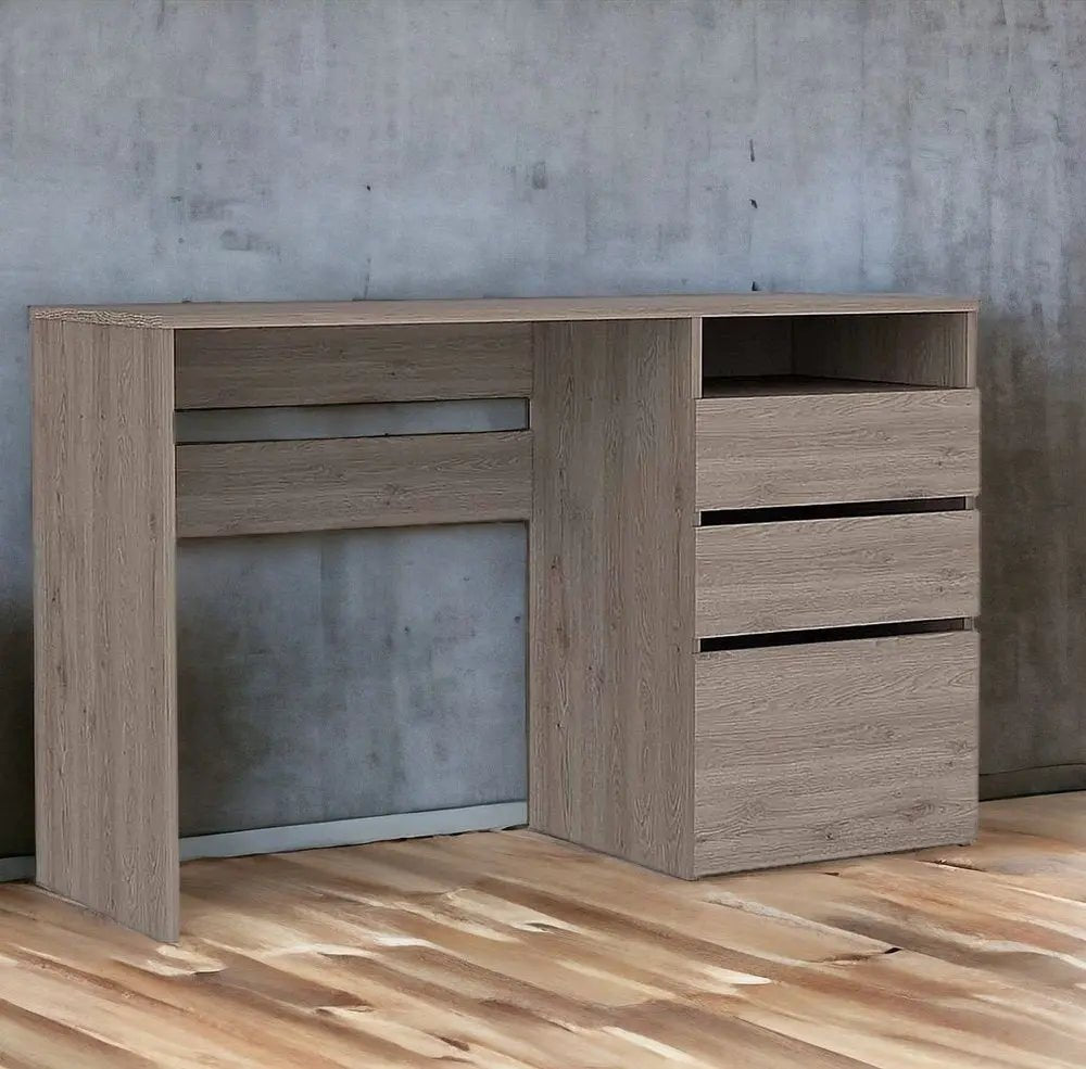47" Light Gray Computer Desk With Three Drawers - NOBLE HOME INTERIORS