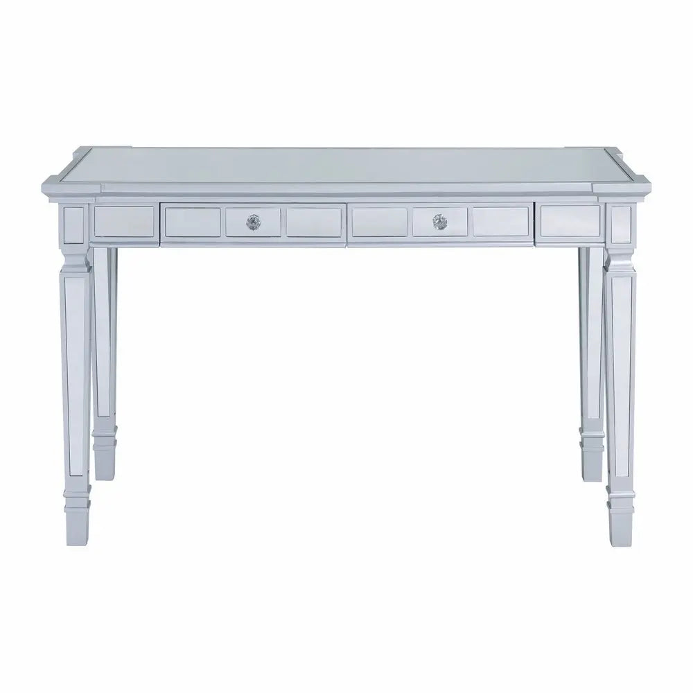 47" Silver Mirrored Writing Desk With Two Drawers - NOBLE HOME INTERIORS