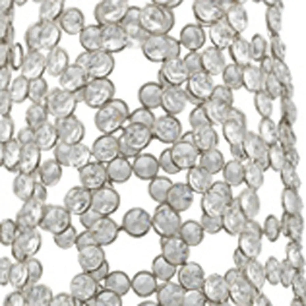 47" Silver Oval Crystal Glass Floor Vase With Faux Crystals - NOBLE HOME INTERIORS