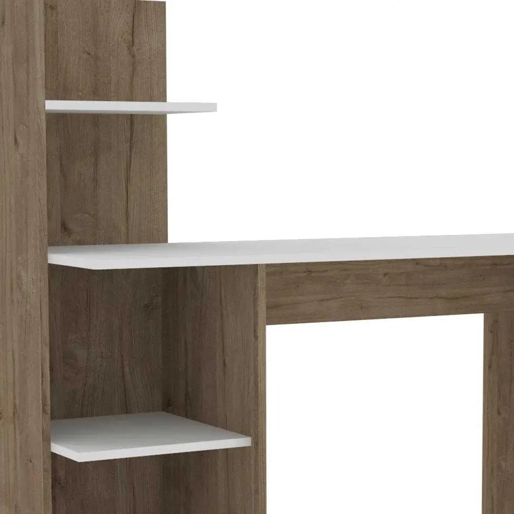 47" White and Brown Computer Desk - NOBLE HOME INTERIORS