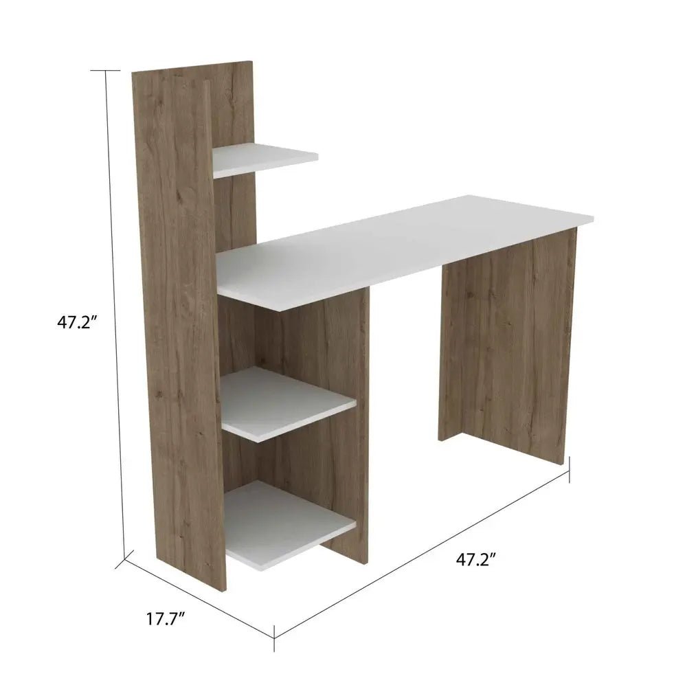47" White and Brown Computer Desk - NOBLE HOME INTERIORS