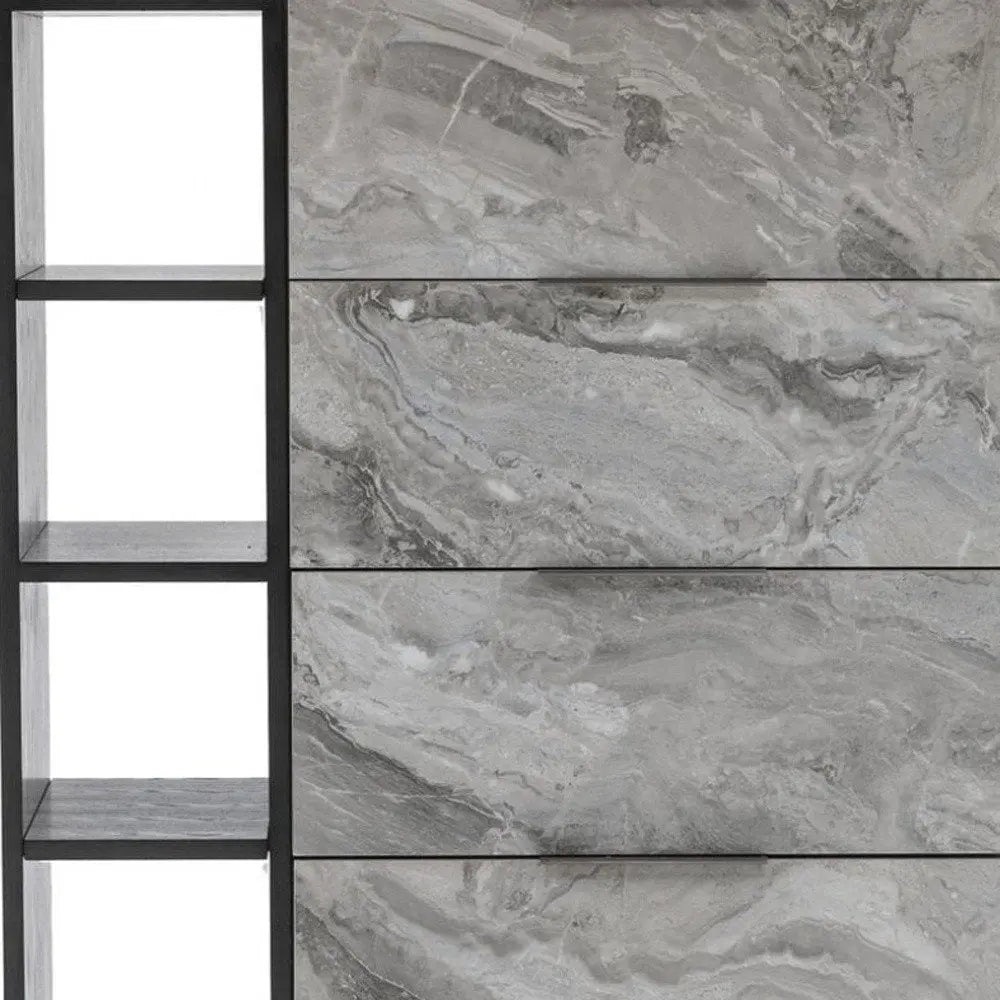 35" Grey Manufactured Wood Five Drawer Chest HomeRoots