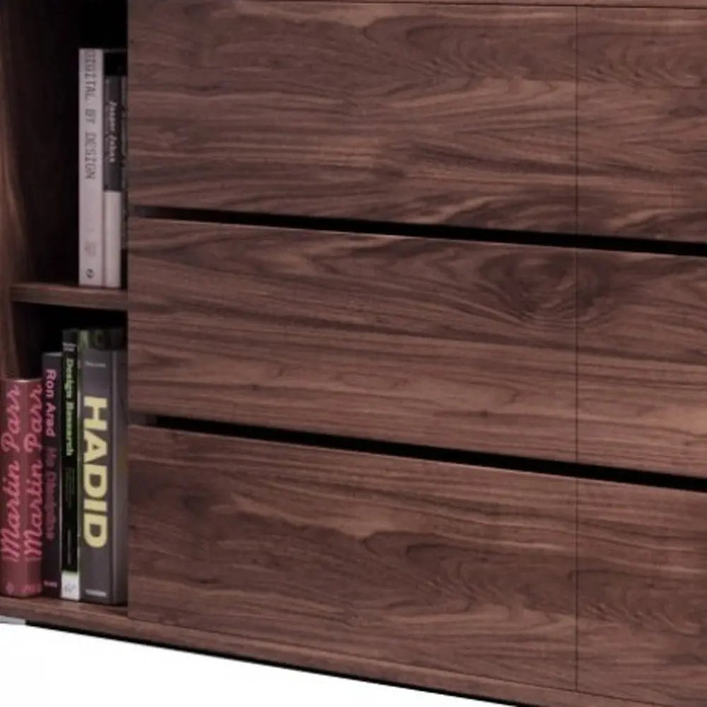 63" Walnut Solid Wood Six Drawer Double Dresser HomeRoots