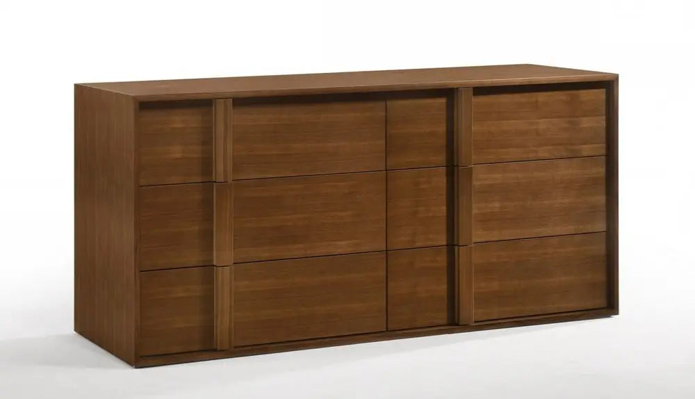 36" Walnut Brown Wood Contemporary Five Drawer Dresser HomeRoots
