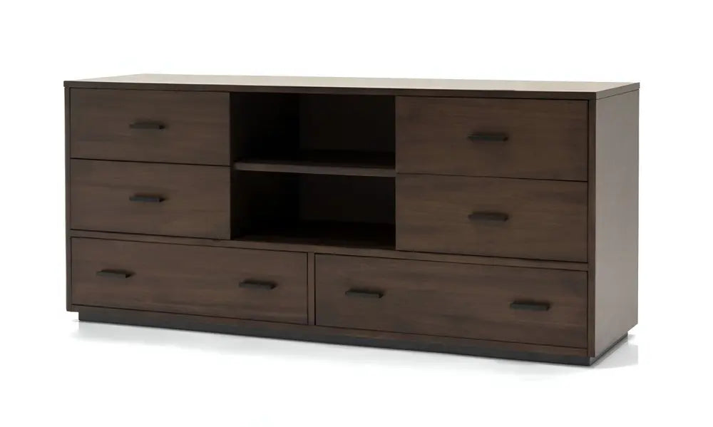 63" Walnut Six Drawer Double Dresser HomeRoots