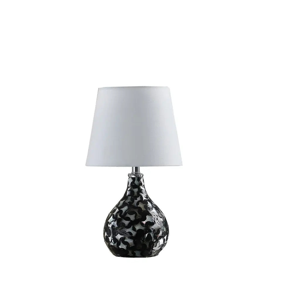 12" Black Table Lamp With White Globe Shade HomeRoots
