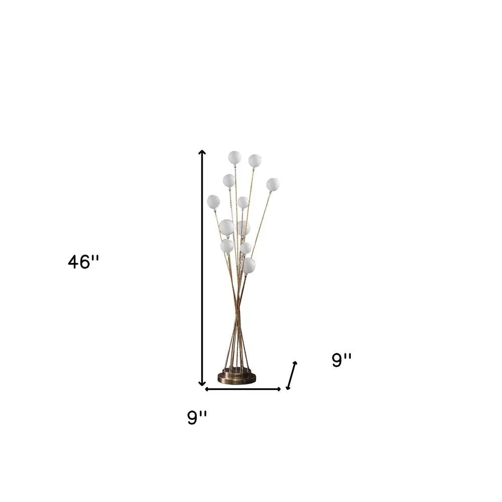 46" Gold 11 LED Novelty Floor Lamp With White HomeRoots