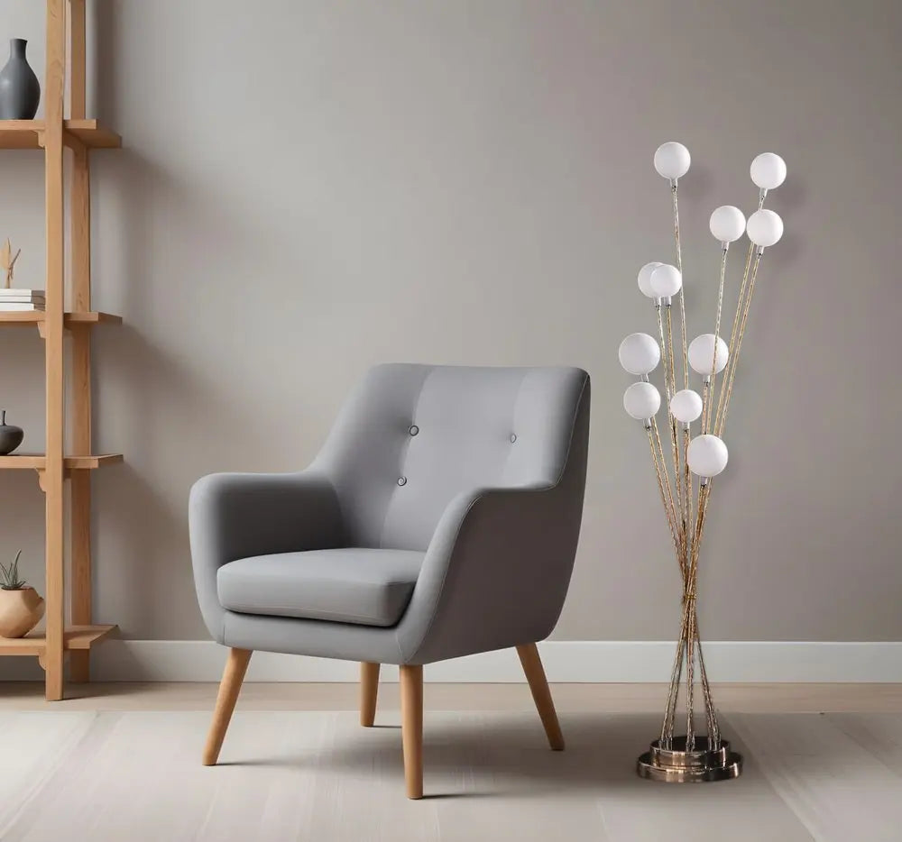 46" Gold 11 LED Novelty Floor Lamp With White HomeRoots