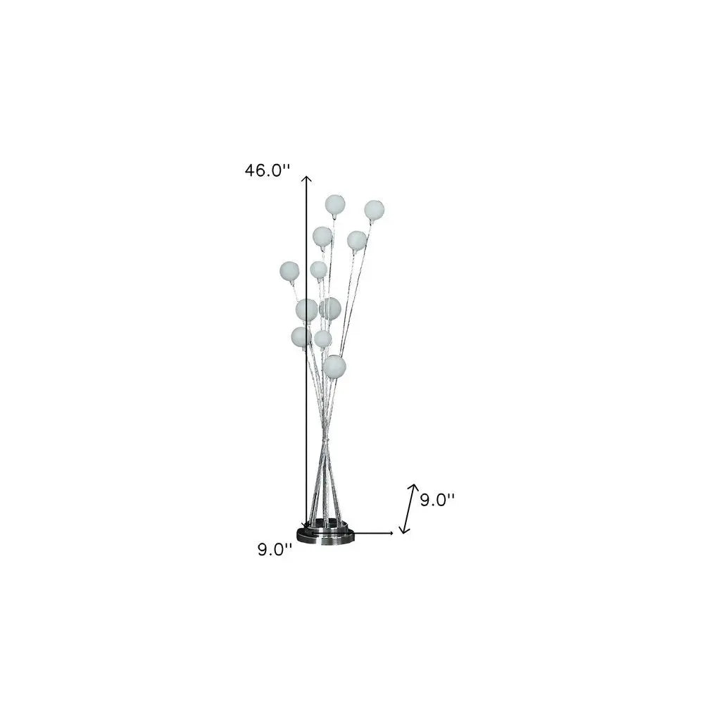 46" Chrome Multi Light LED Novelty Floor Lamp HomeRoots