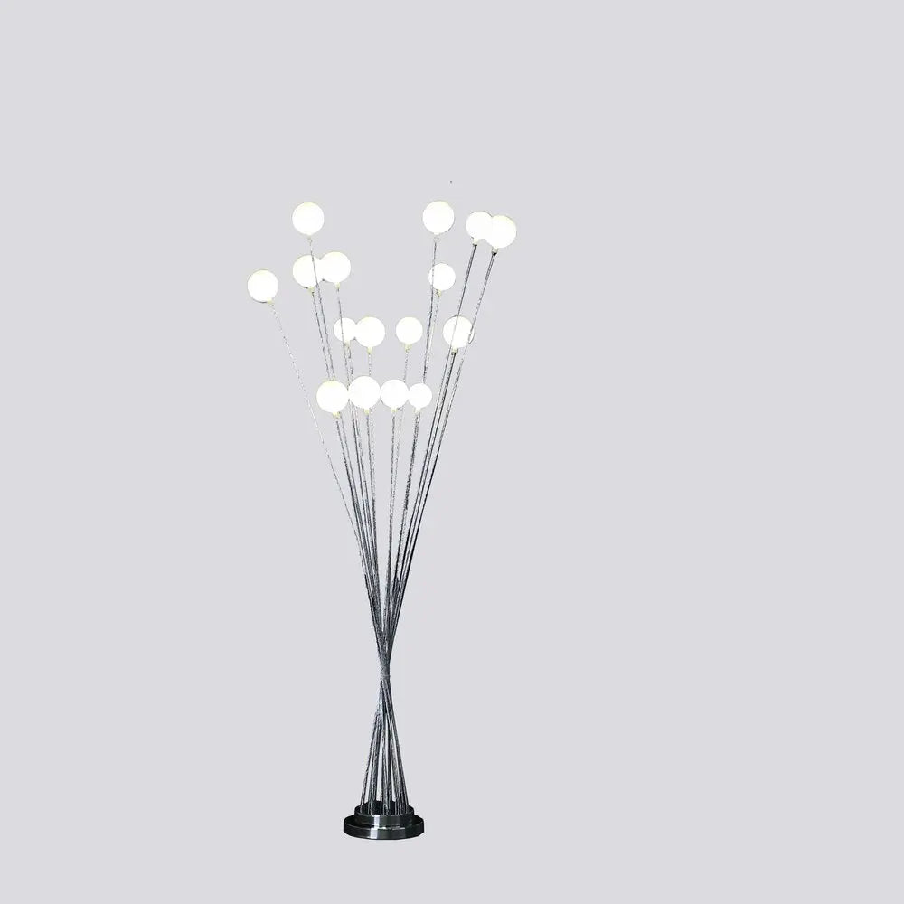 62" Silver 16 LED Novelty Floor Lamp With White HomeRoots