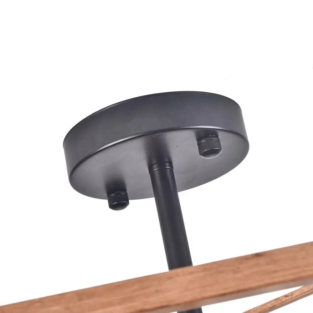 Industrial Wood Square Four Light Ceiling Fixture HomeRoots