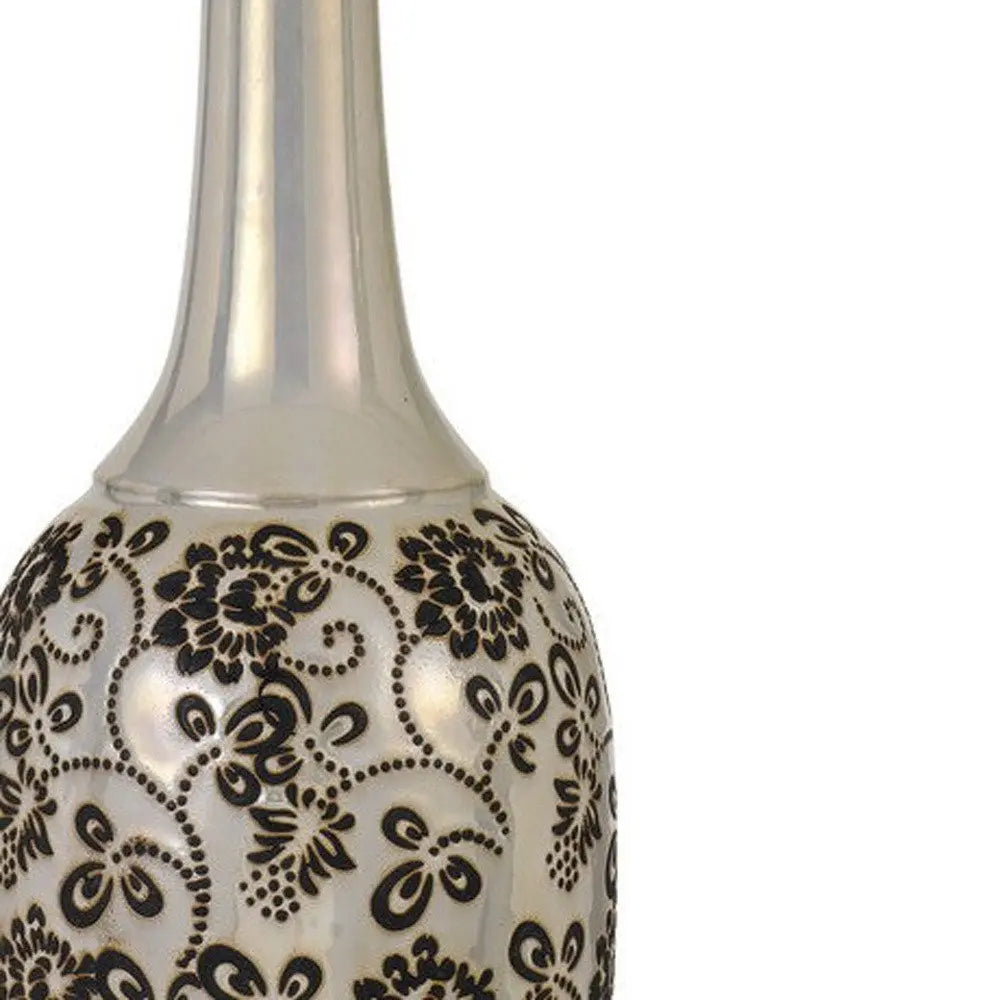 Set Of Two 30" Silver Metal Two Light Bedside Table Lamps With White Globe Shade HomeRoots