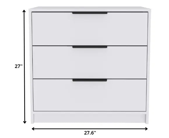 28" White Three Drawer Standard Chest HomeRoots