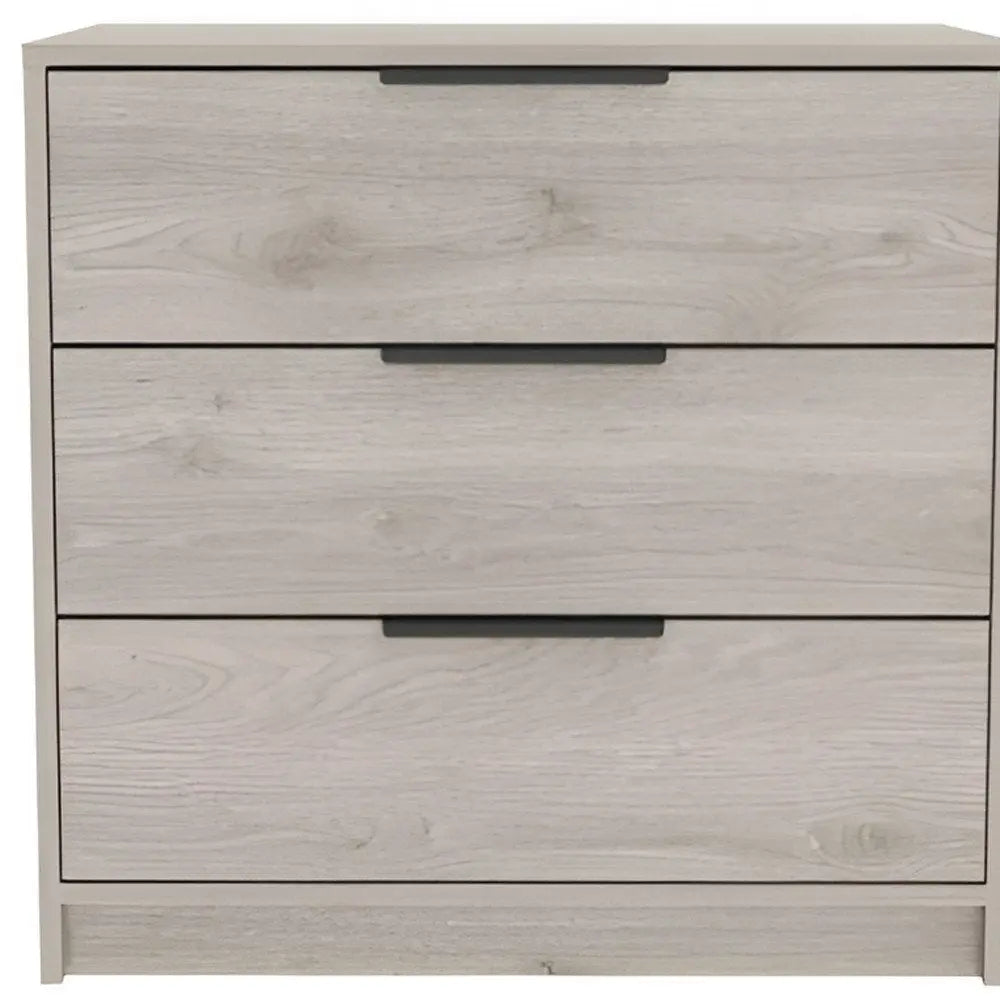 28" Light Gray Wood Three Drawer Dresser HomeRoots