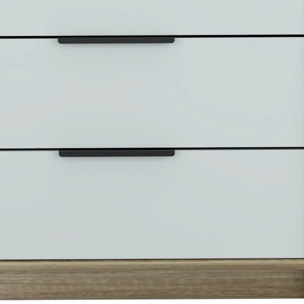 28" Brown And White Three Drawer Dresser HomeRoots