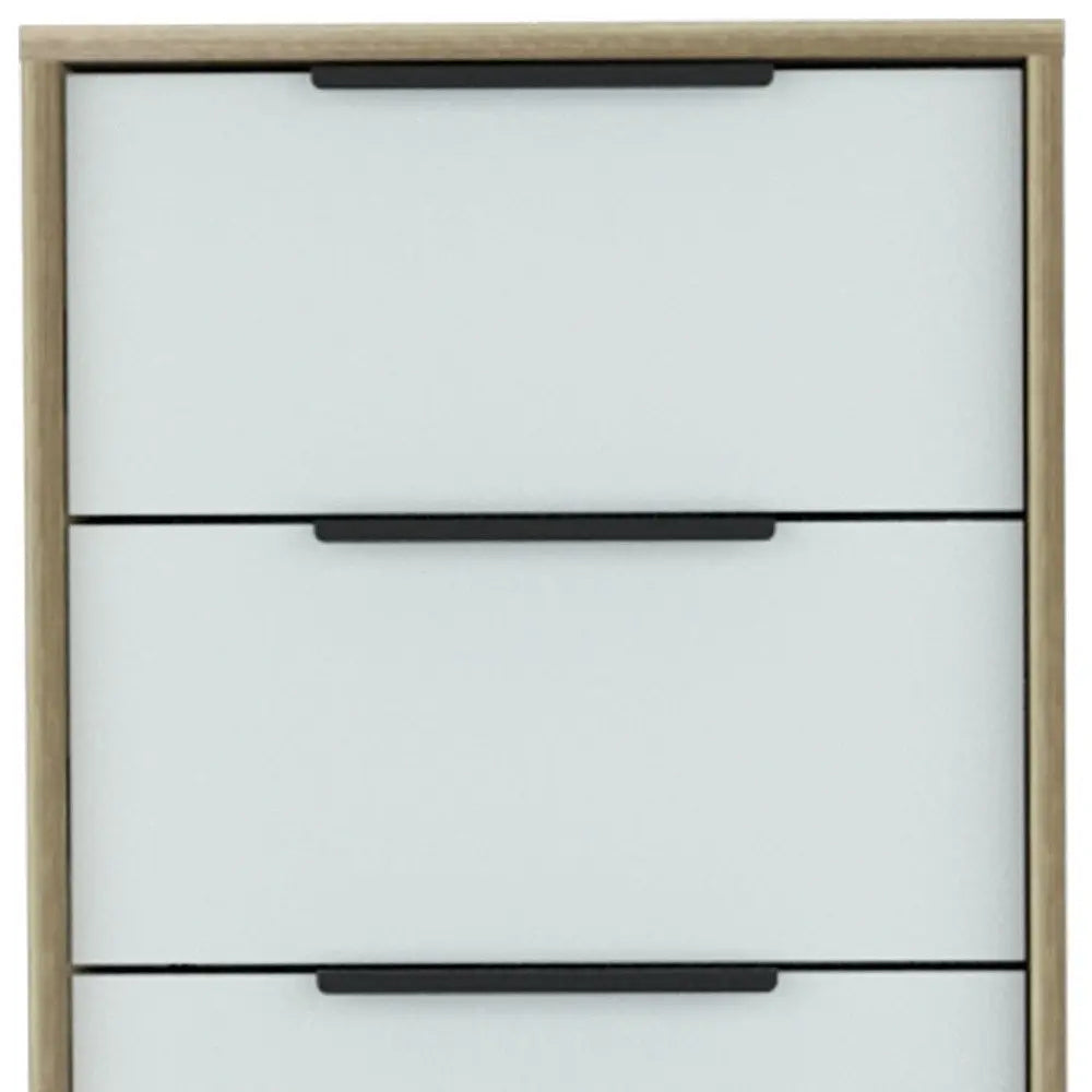 28" Brown And White Three Drawer Dresser HomeRoots