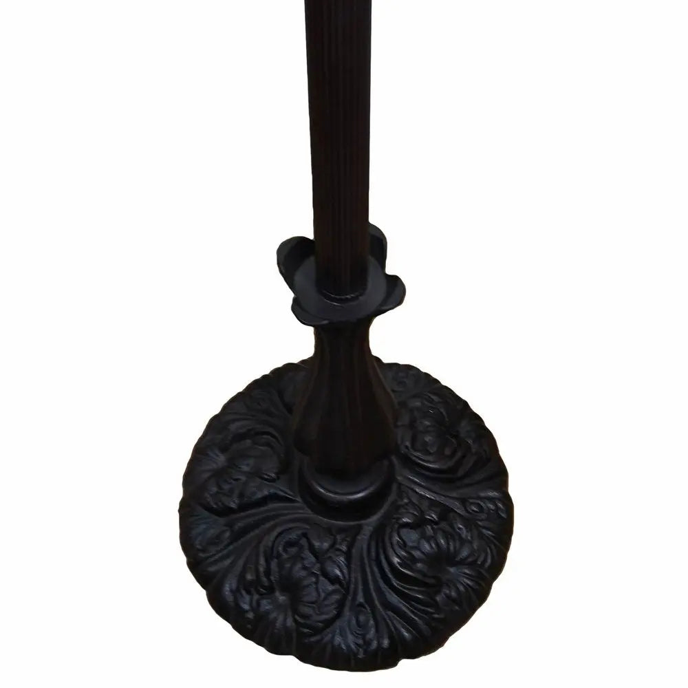 62" Brown And White Floor Lamp With White Glass Bowl Shade HomeRoots