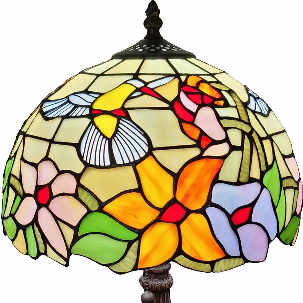 19" Dark Brown Metal Candlestick Table Lamp With Ivory Dome Shade HomeRoots