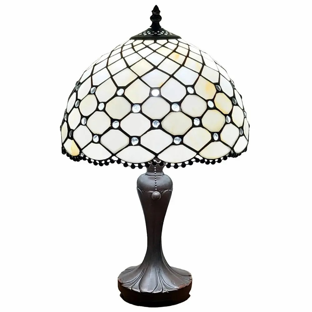 19" Dark Brown Metal Candlestick Table Lamp With White Dome Shade HomeRoots
