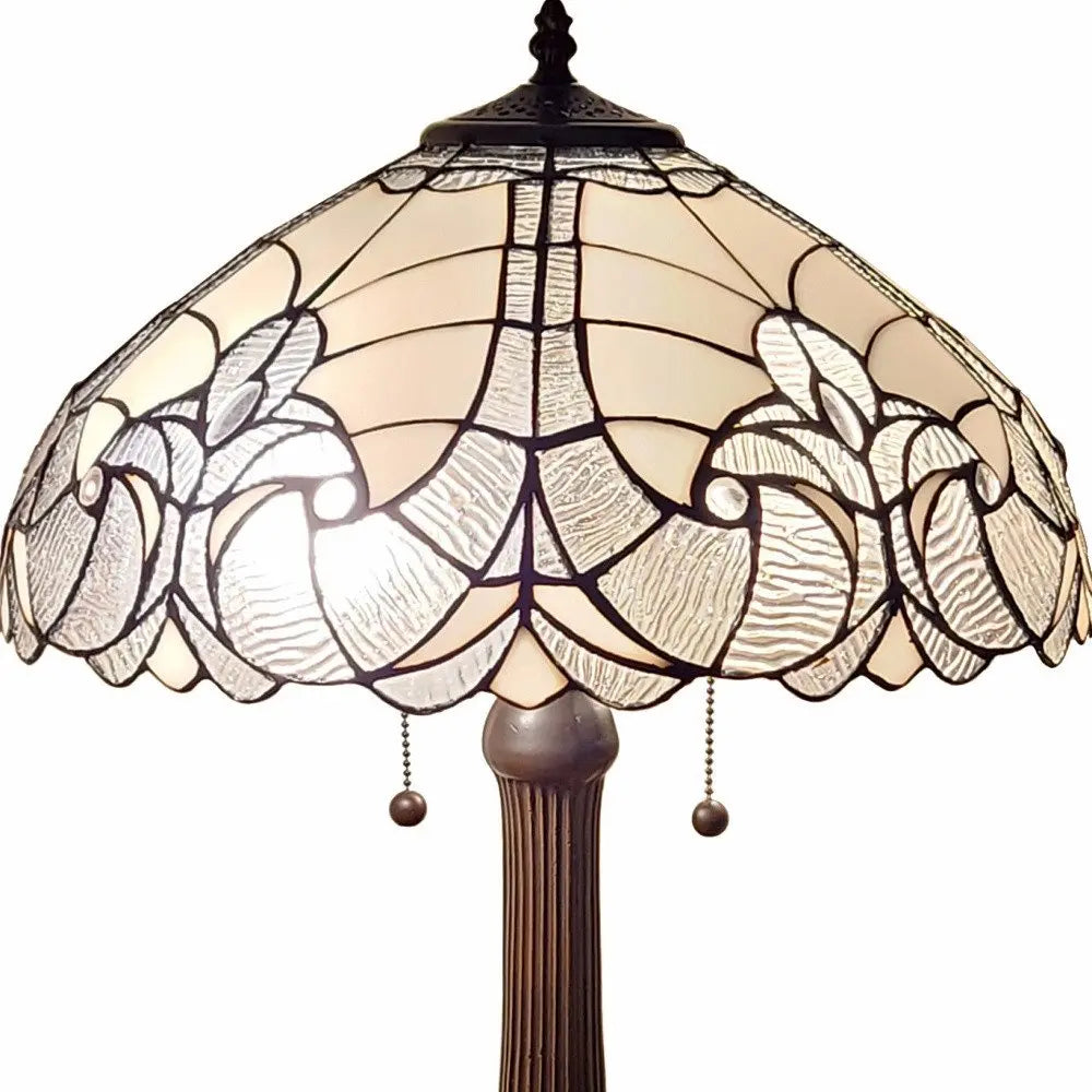 24" Dark Brown Metal Two Light Candlestick Table Lamp With Dark Brown Shade HomeRoots