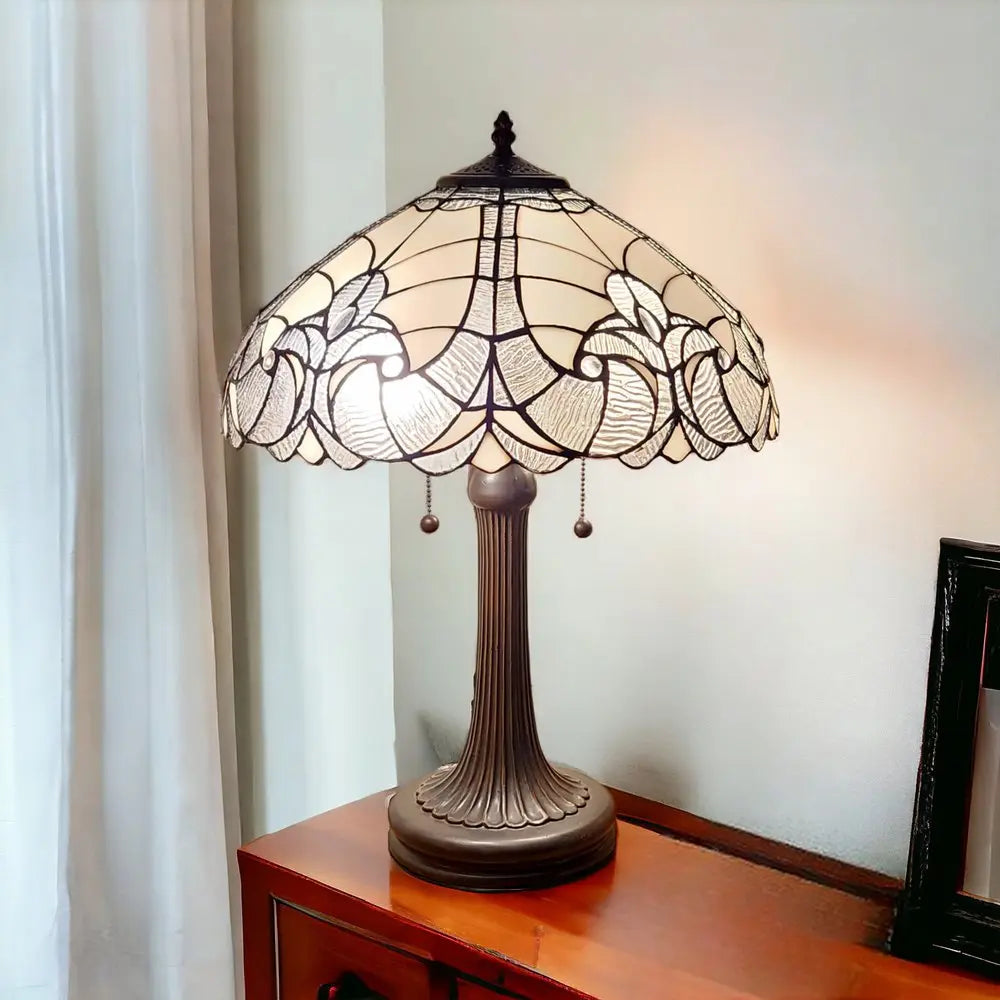 24" Dark Brown Metal Two Light Candlestick Table Lamp With Dark Brown Shade HomeRoots