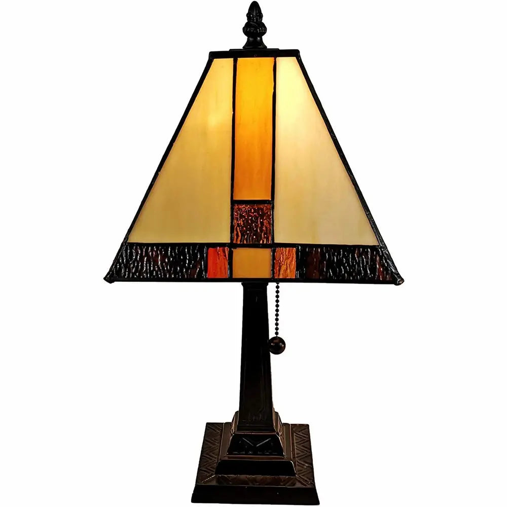 15" Dark Brown Metal Candlestick Table Lamp With Beige Empire Shade HomeRoots