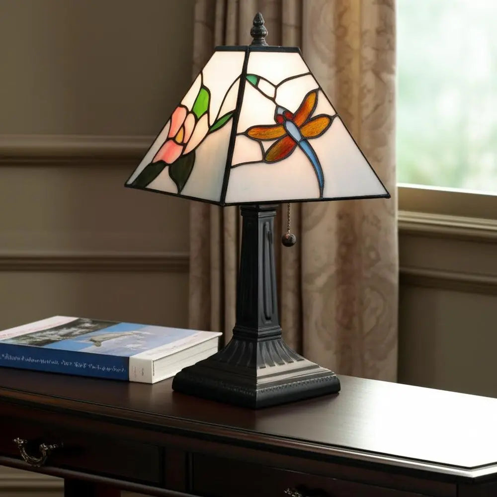 15" Dark Brown Metal Candlestick Table Lamp With White Empire Shade HomeRoots